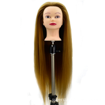 Light brown color practice head synthtic training head for braiding doll head